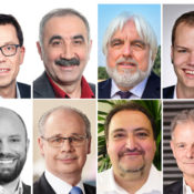 Von den acht Direktkandidaten im Wahlreis Rhein-Erft-1 (91) selbst zur Verfügung gestellte Fotos: Dierk Timm (SPD), Zeki Gökhan (Linke), Rüdiger Warnecke (Bündnis 90/Grüne), Marius Hövel (Piraten), Christian Pohlmann (FDP), Dr. Georg Kippels (CDU), Tevfik Çelikkan (parteilos), Franz Pesch (AfD)
