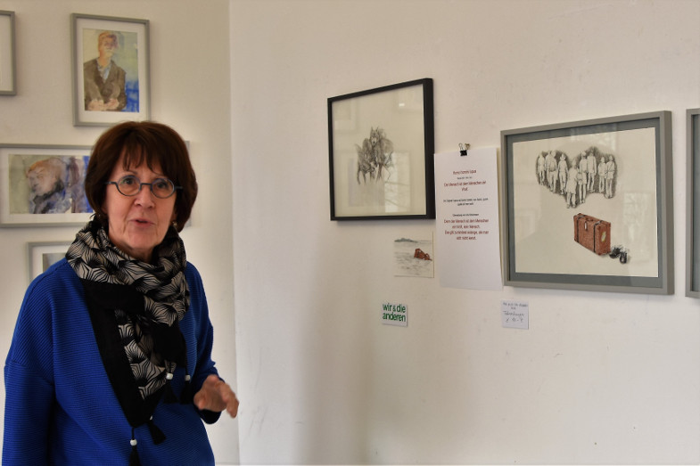 Angelika Schneeberger in ihrem Atelier im Kunstzentrum Signalwerk