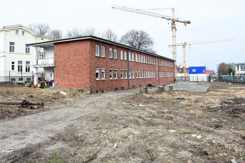 Kunstzentrum Signalwerk, Baustelle von Hochstedenstraße aus