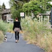 Jubiläumsalle in Bachem mit Hund und Halterin