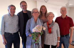 Der neue Vorstand vom Knstverein zu Frechen: ( v. l.) Michael Brückner (Schatzmeister), Michael Mayr, Regine Schirmer, Elena Zibler, Alice Gmelin , Dr. Rudolf Graf (Erster Vorsitzender). Foto: Sabine Puschmann-Diegel