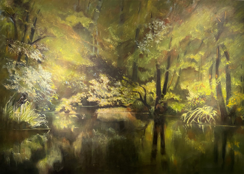 Angelika Schneeberger, Ausstellung "wo Licht ist" im Inklusiven Begegnungszetrum der Gold-Kraemer-Stiftung, Usedom Sumpf
