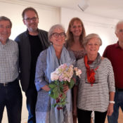Der neue Vorstand vom Knstverein zu Frechen: ( v. l.) Michael Brückner (Schatzmeister), Michael Mayr, Regine Schirmer, Elena Zibler, Alice Gmelin , Dr. Rudolf Graf (Erster Vorsitzender). Foto: Sabine Puschmann-Diegel