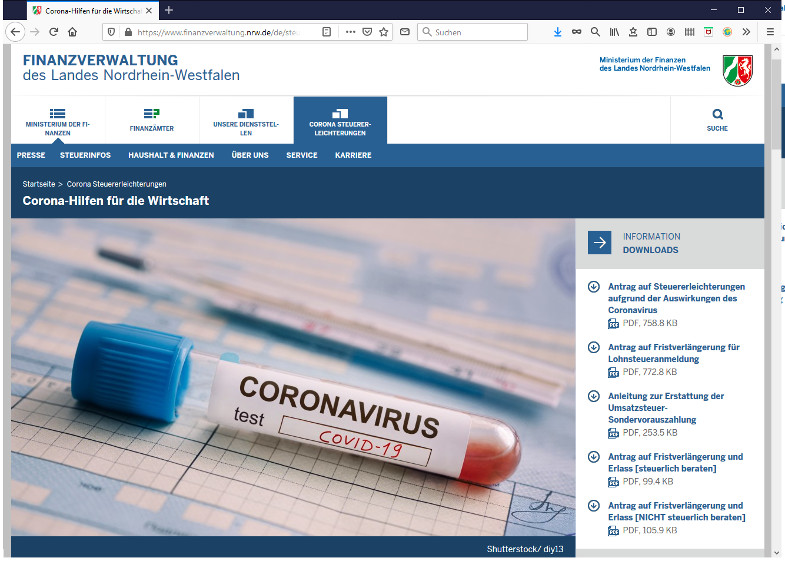Corona Hilfe für die Wirtschaft aus NRW