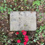Namenlose Grabplatte sowjetische Zwangsarbeiterin Friedhof Süd Königsdorf