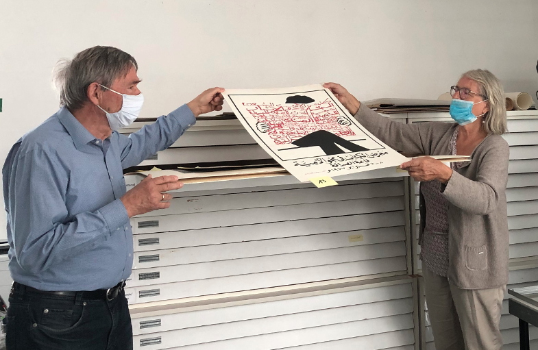 Vorbereitung Jubiläumsausstellung 50 Jahre Internationale Grafiktriennale Frechen