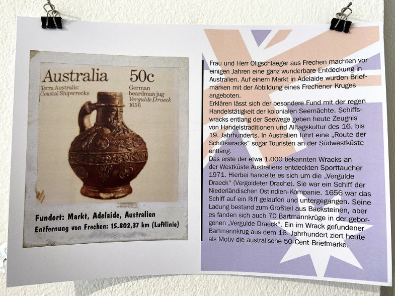 Bartmannkrug Briefmarke, Fudort Adelaide, Australien